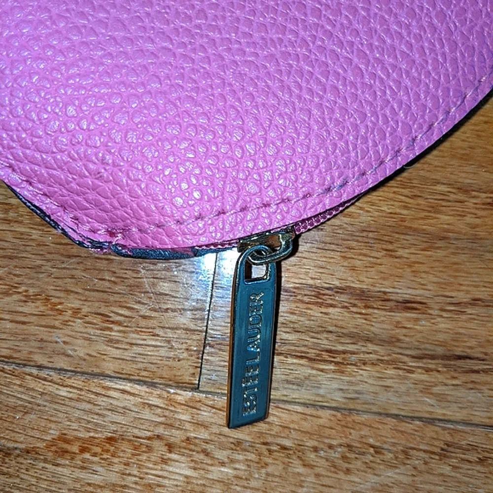 Estee Lauder pink cosmetic bag